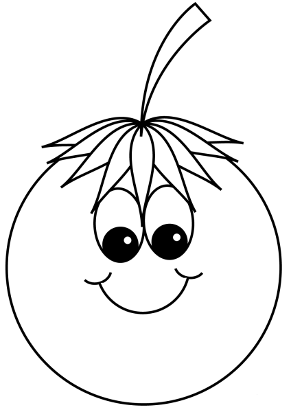 Cartoon Tomato coloring page image