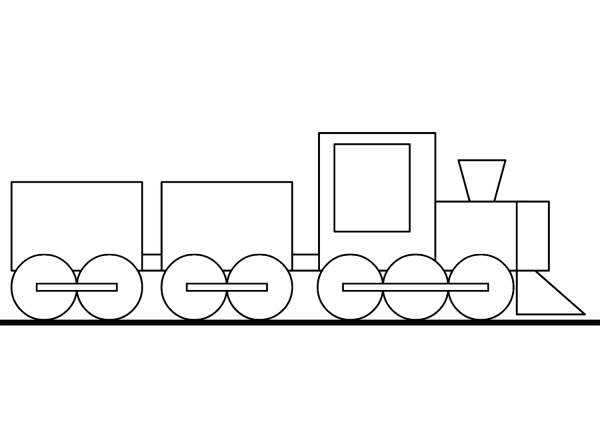 Cartoon Train coloring page image