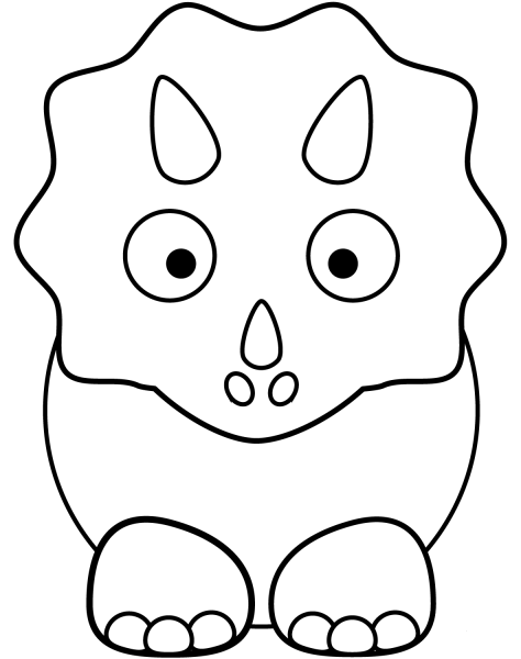 Cartoon Triceratop coloring page image