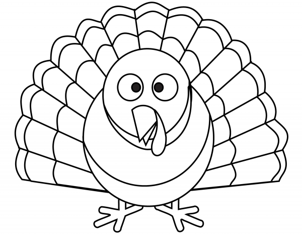 Cartoon Turkey coloring page image