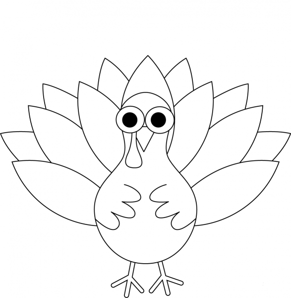 Cartoon Turkey coloring page image