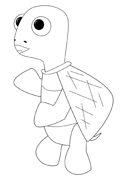 Cartoon Turtle coloring page image