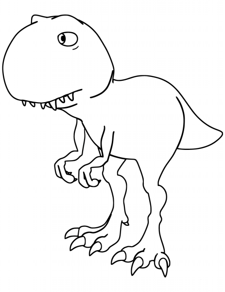 Cartoon Tyrannosaurus Rex coloring page image