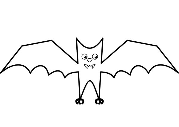 Cartoon Vampire Bat coloring page image