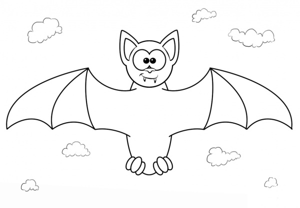 Cartoon Vampire Bat coloring page image