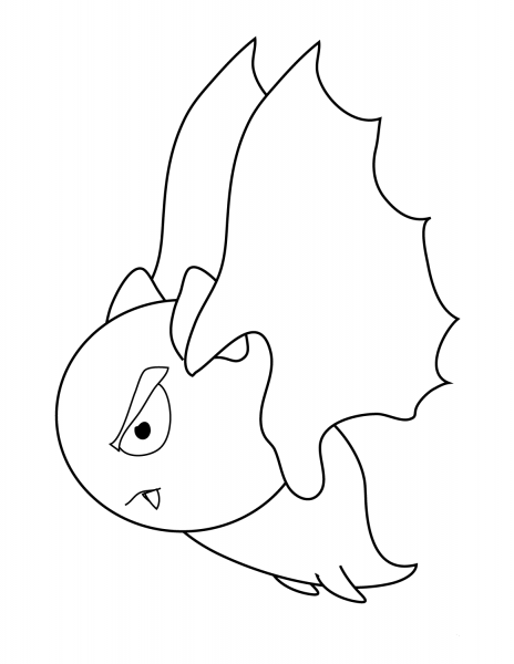Cartoon Vampire Bat coloring page image