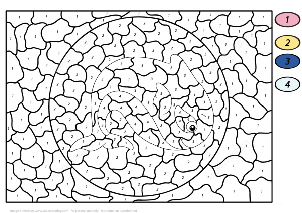 Cartoon Whale Color by Number image