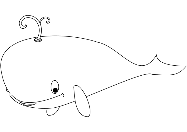 Cartoon Whale coloring page image