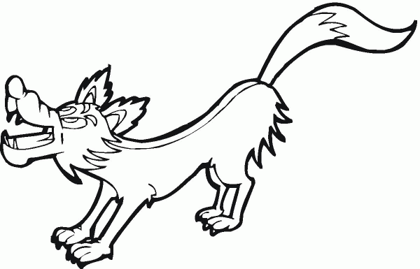 Cartoon Wolf coloring page image