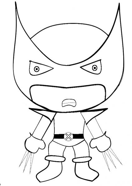 Cartoon Wolverine coloring page image