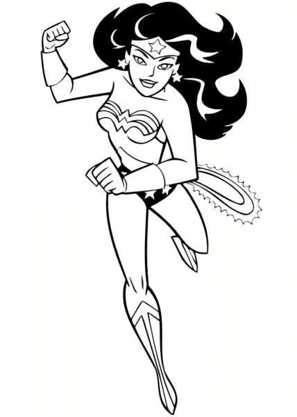 Cartoon Wonder Woman coloring page image