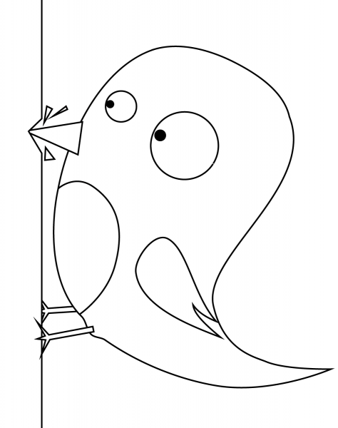 Cartoon Woodpecker coloring page image