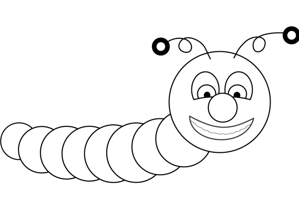 Cartoon Worm coloring page image