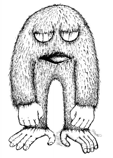 Cartoon Yeti coloring page image