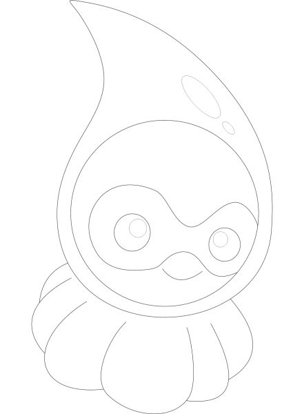 Castform in Rainy Form coloring page image