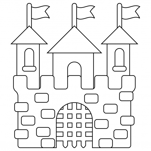 Castle coloring page image