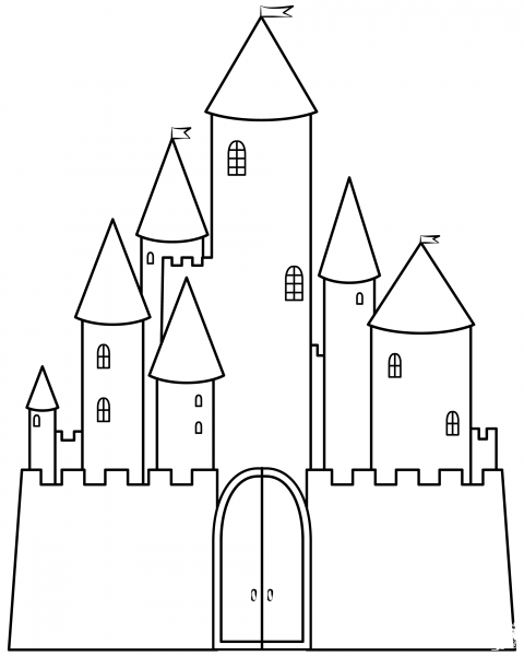 Castle coloring page image