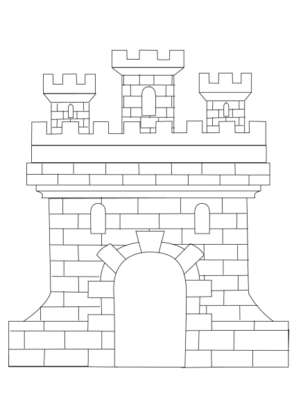 Castle coloring page image