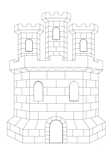 Castle coloring page image