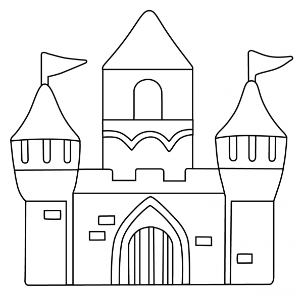 Castle Emoji coloring page image