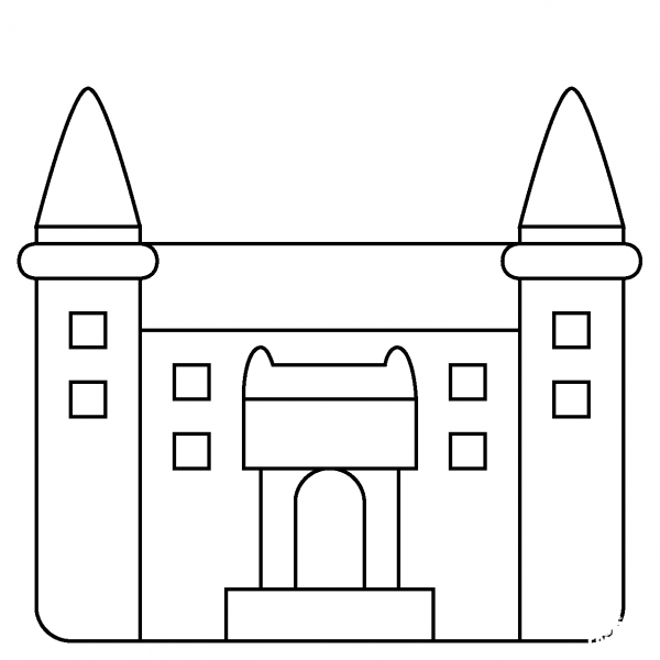 Castle Emoji coloring page image