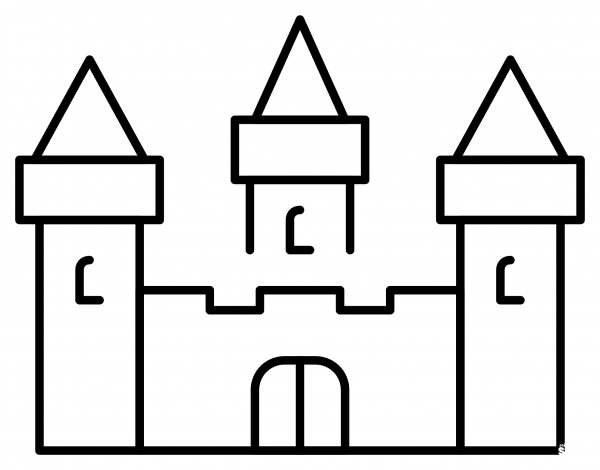 Castle Emoji coloring page image