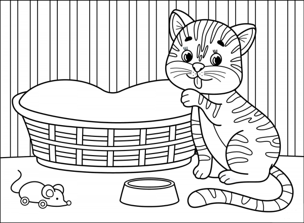Cat coloring page image