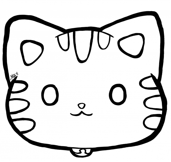 Cat coloring page image