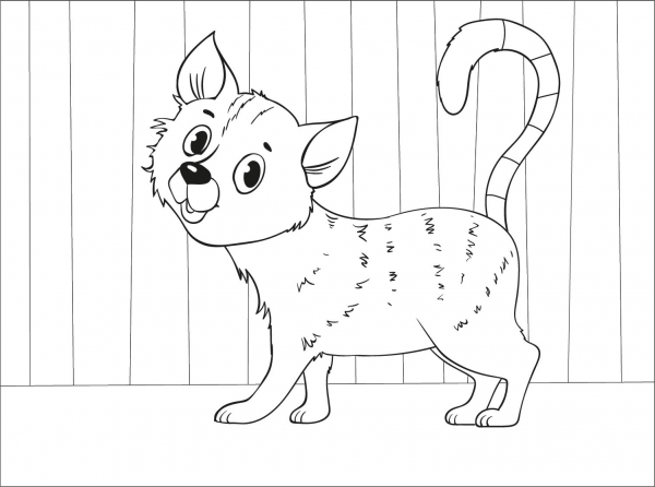 Cat coloring page image