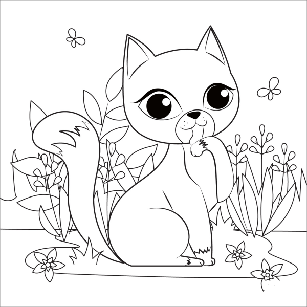 Cat coloring page image