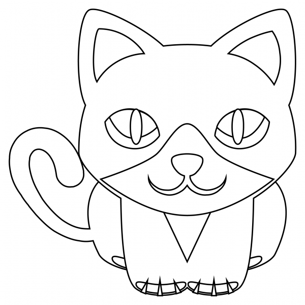Cat coloring page image