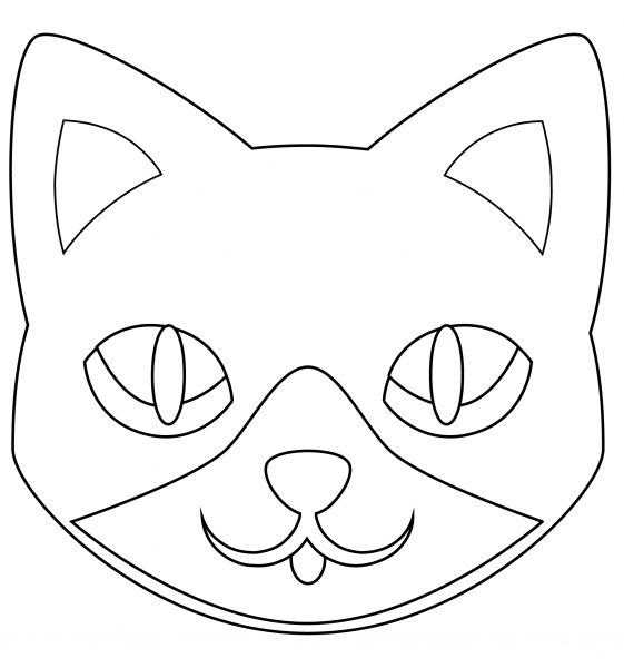 Cat Face coloring page image