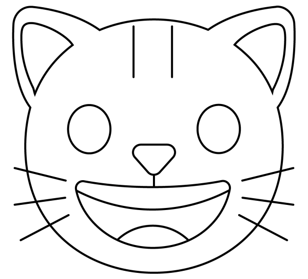 Cat Face Emoji coloring page image
