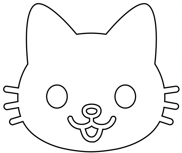 Cat Face Emoji coloring page image