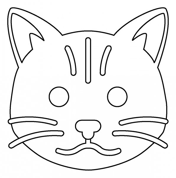 Cat Face Face Emoji coloring page image