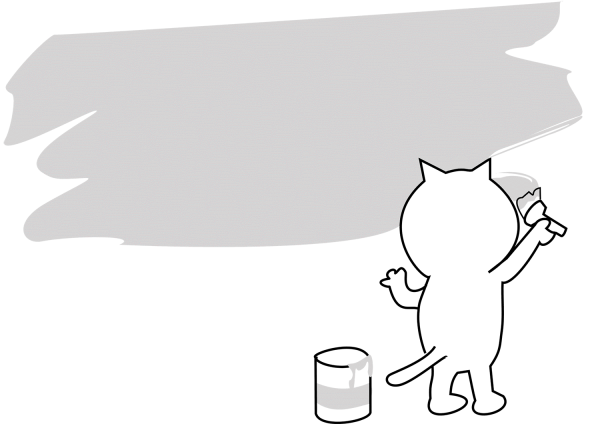 Cat Paints a Wall coloring page image