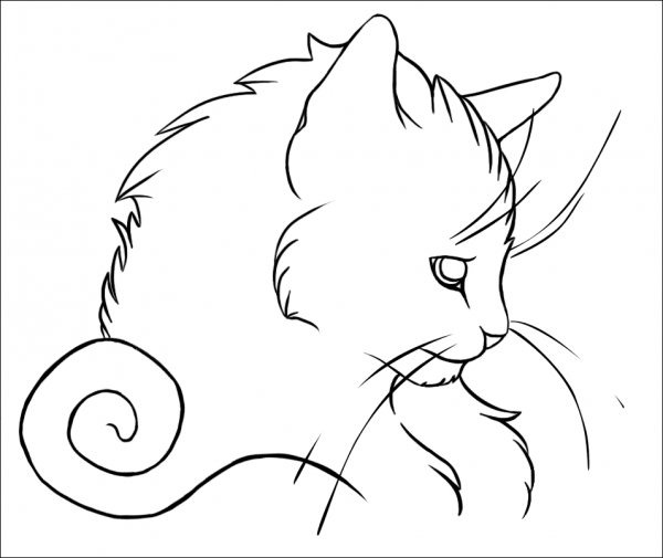 Cat Portrait coloring page image