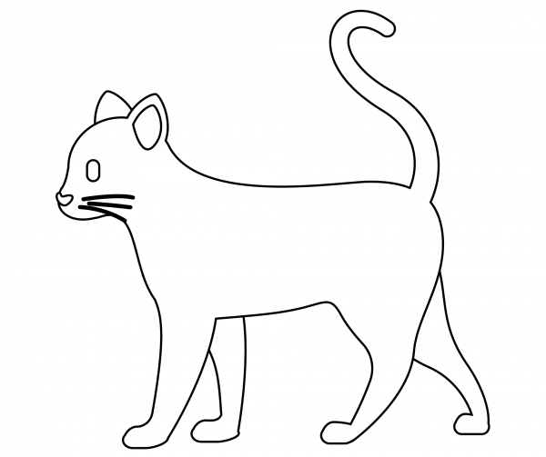 Cat Side Emoji coloring page image