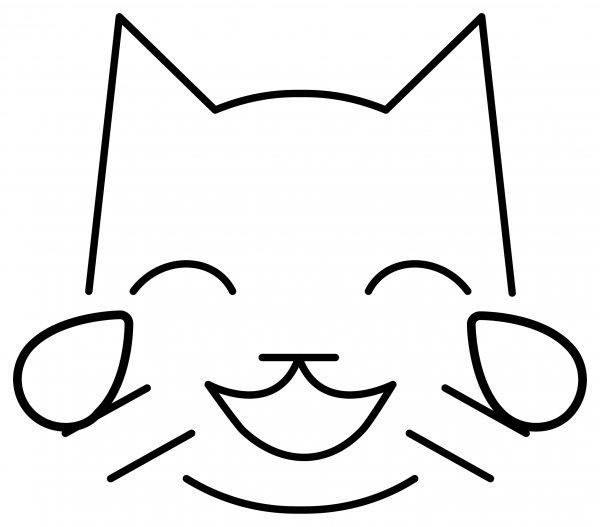 Cat with Tears of Joy Emoji coloring page image