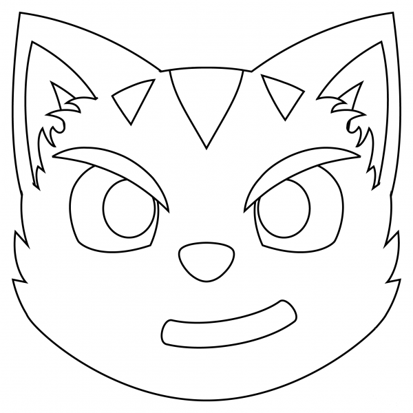 Cat with Wry Smile coloring page image