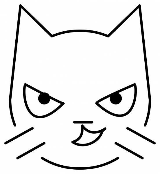 Cat with Wry Smile Emoji coloring page image