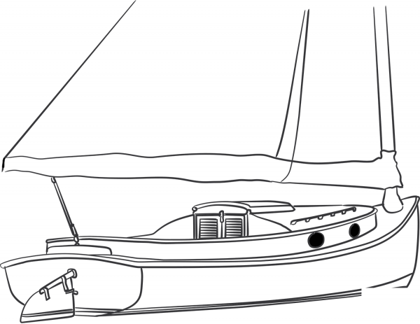 Catboat Sailboat coloring page image