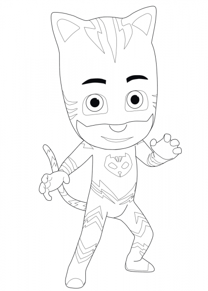 Catboy from PJ Masks coloring page image