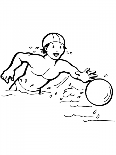 Catching a Ball coloring page image