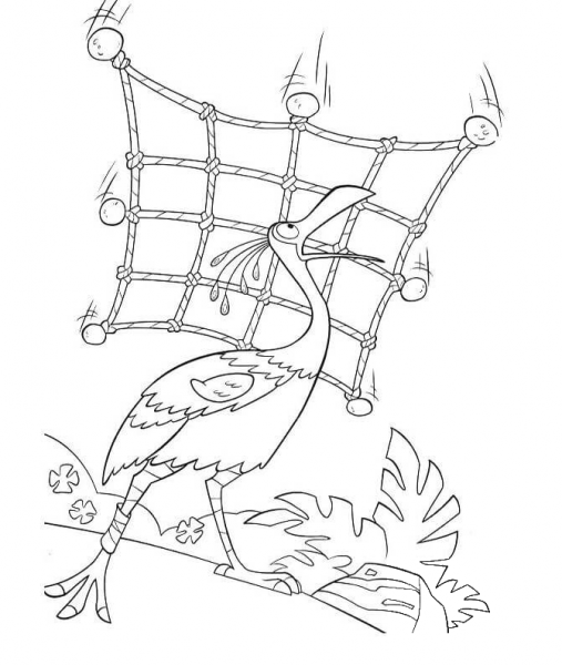 Catching The Bird  coloring page image