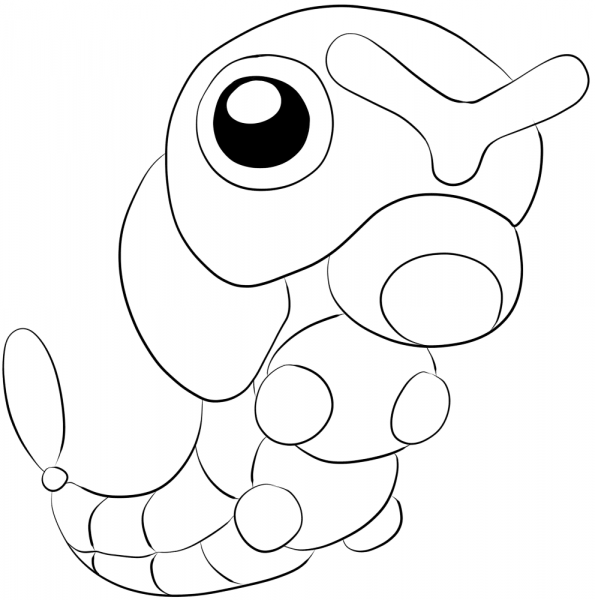 Caterpie coloring page image