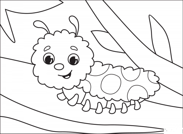 Caterpillar coloring page image