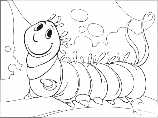 Caterpillar coloring page image