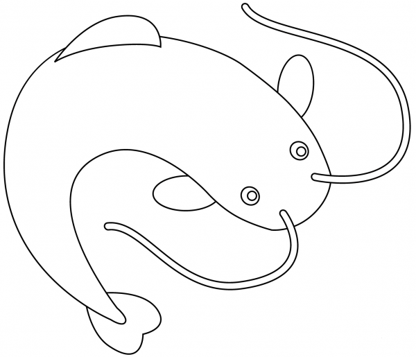 Catfish coloring page image