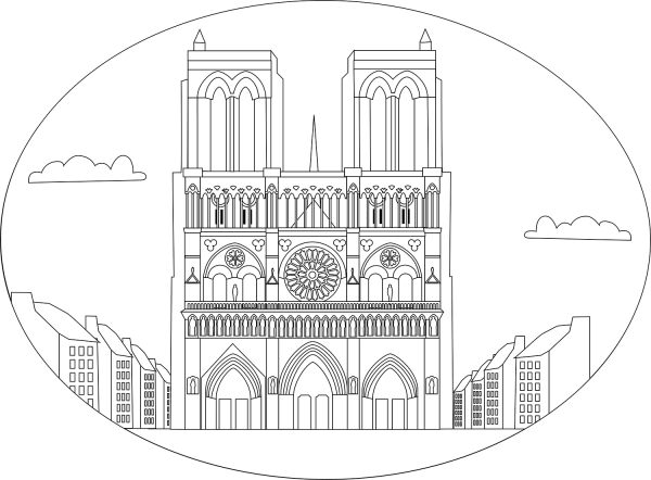 Cathedrale Notre Dame De Paris coloring page image